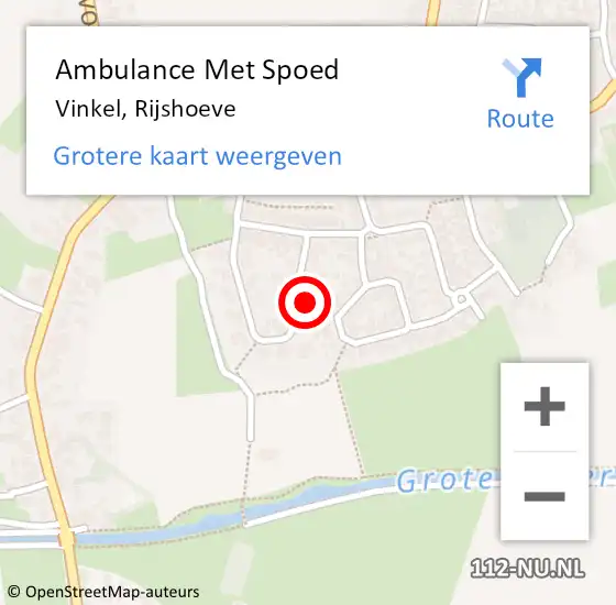 Locatie op kaart van de 112 melding: Ambulance Met Spoed Naar Vinkel, Rijshoeve op 30 januari 2017 07:05