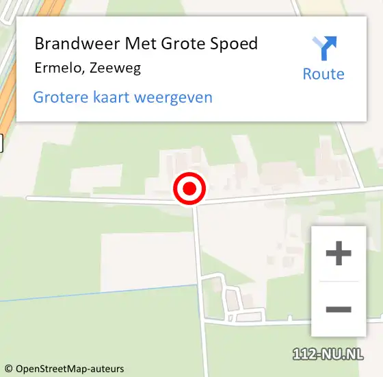 Locatie op kaart van de 112 melding: Brandweer Met Grote Spoed Naar Ermelo, Zeeweg op 30 januari 2017 07:44