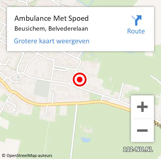 Locatie op kaart van de 112 melding: Ambulance Met Spoed Naar Beusichem, Belvederelaan op 30 januari 2017 08:38