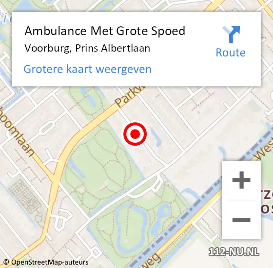 Locatie op kaart van de 112 melding: Ambulance Met Grote Spoed Naar Voorburg, Prins Albertlaan op 30 januari 2017 08:55