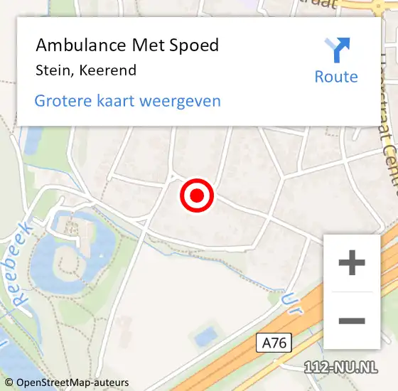 Locatie op kaart van de 112 melding: Ambulance Met Spoed Naar Stein, Keerend op 9 januari 2014 13:06