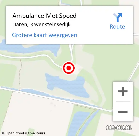 Locatie op kaart van de 112 melding: Ambulance Met Spoed Naar Haren, Ravensteinsedijk op 30 januari 2017 10:55