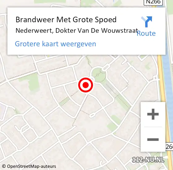 Locatie op kaart van de 112 melding: Brandweer Met Grote Spoed Naar Nederweert, Dokter Van De Wouwstraat op 30 januari 2017 15:08