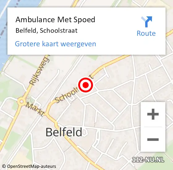 Locatie op kaart van de 112 melding: Ambulance Met Spoed Naar Belfeld, Schoolstraat op 30 januari 2017 16:49