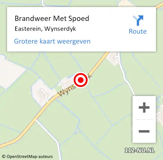 Locatie op kaart van de 112 melding: Brandweer Met Spoed Naar Easterein, Wynserdyk op 30 januari 2017 16:58