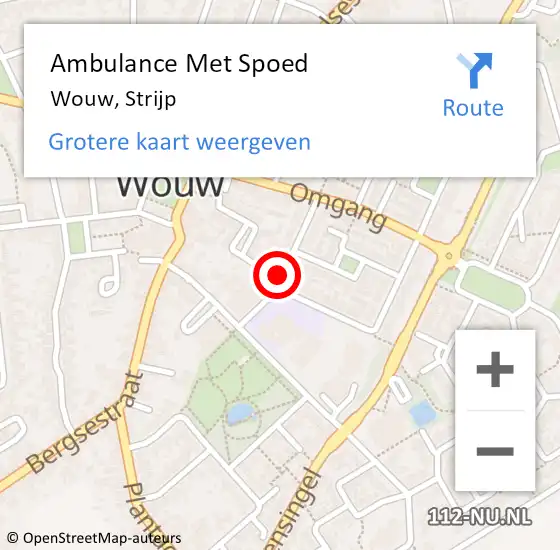 Locatie op kaart van de 112 melding: Ambulance Met Spoed Naar Wouw, Strijp op 30 januari 2017 17:25