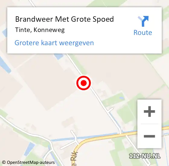 Locatie op kaart van de 112 melding: Brandweer Met Grote Spoed Naar Tinte, Konneweg op 30 januari 2017 17:39