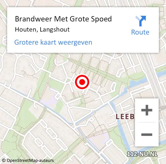 Locatie op kaart van de 112 melding: Brandweer Met Grote Spoed Naar Houten, Langshout op 30 januari 2017 18:54