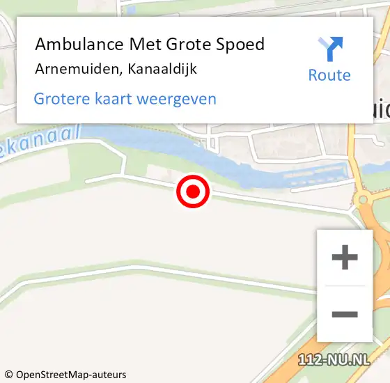 Locatie op kaart van de 112 melding: Ambulance Met Grote Spoed Naar Arnemuiden, Kanaaldijk op 30 januari 2017 23:34