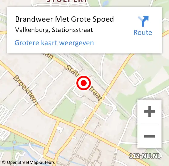 Locatie op kaart van de 112 melding: Brandweer Met Grote Spoed Naar Valkenburg, Stationsstraat op 31 januari 2017 01:46