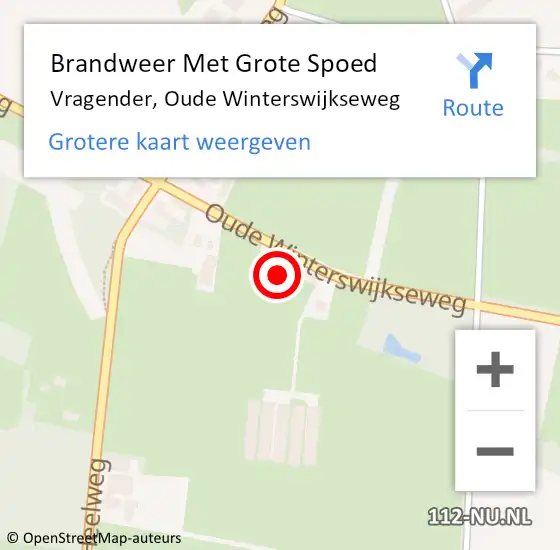 Locatie op kaart van de 112 melding: Brandweer Met Grote Spoed Naar Vragender, Oude Winterswijkseweg op 31 januari 2017 05:27