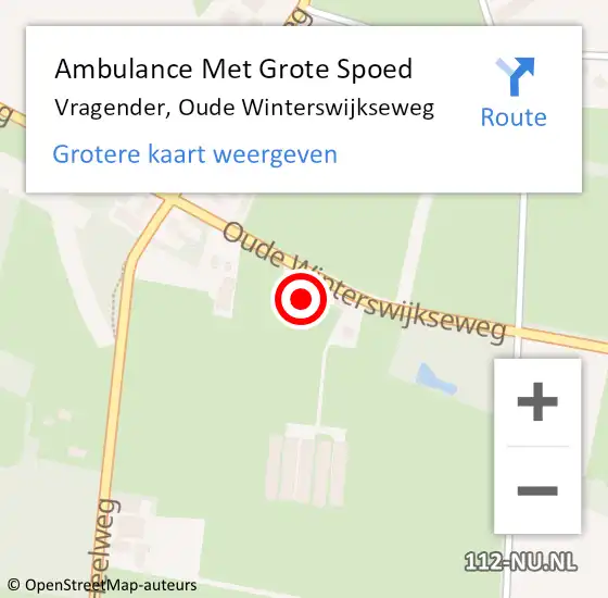 Locatie op kaart van de 112 melding: Ambulance Met Grote Spoed Naar Vragender, Oude Winterswijkseweg op 31 januari 2017 05:29