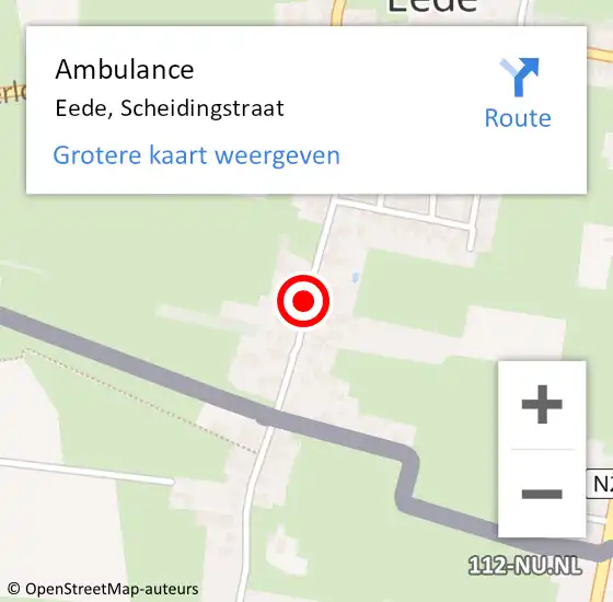 Locatie op kaart van de 112 melding: Ambulance Eede, Scheidingstraat op 9 januari 2014 14:25