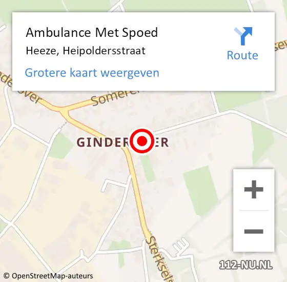 Locatie op kaart van de 112 melding: Ambulance Met Spoed Naar Heeze, Heipoldersstraat op 31 januari 2017 08:45