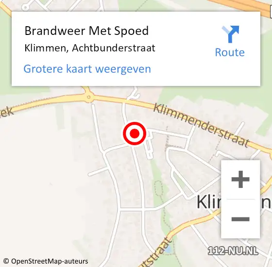 Locatie op kaart van de 112 melding: Brandweer Met Spoed Naar Klimmen, Achtbunderstraat op 31 januari 2017 09:12