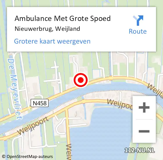 Locatie op kaart van de 112 melding: Ambulance Met Grote Spoed Naar Nieuwerbrug, Weijland op 31 januari 2017 09:49