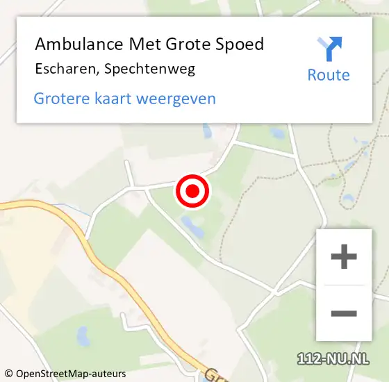 Locatie op kaart van de 112 melding: Ambulance Met Grote Spoed Naar Escharen, Spechtenweg op 31 januari 2017 10:10