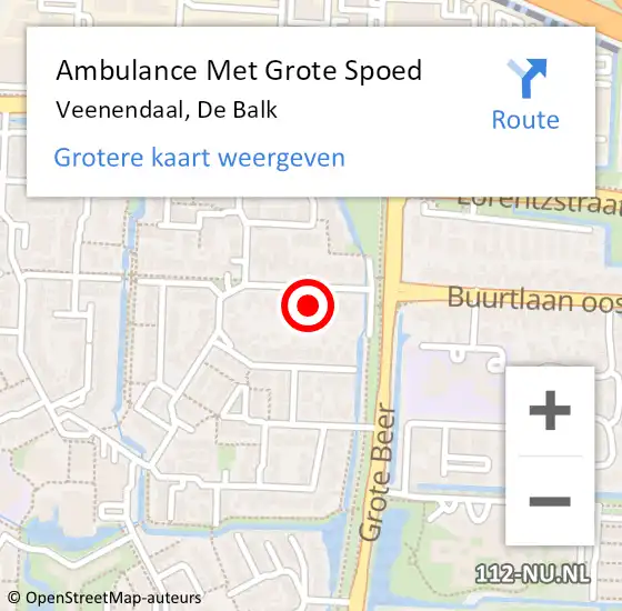 Locatie op kaart van de 112 melding: Ambulance Met Grote Spoed Naar Veenendaal, De Balk op 31 januari 2017 10:23