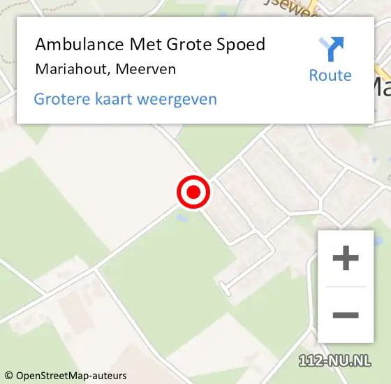 Locatie op kaart van de 112 melding: Ambulance Met Grote Spoed Naar Mariahout, Meerven op 31 januari 2017 10:26