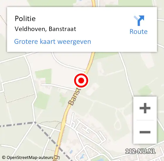 Locatie op kaart van de 112 melding: Politie Veldhoven, Banstraat op 31 januari 2017 11:51