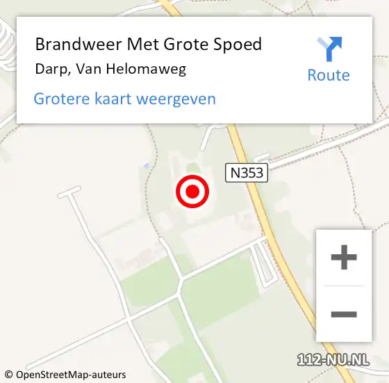 Locatie op kaart van de 112 melding: Brandweer Met Grote Spoed Naar Darp, Van Helomaweg op 31 januari 2017 12:03