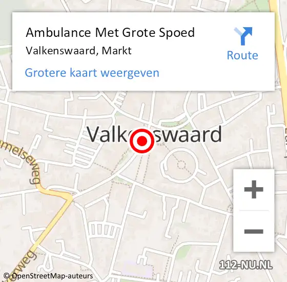 Locatie op kaart van de 112 melding: Ambulance Met Grote Spoed Naar Valkenswaard, Markt op 31 januari 2017 12:07