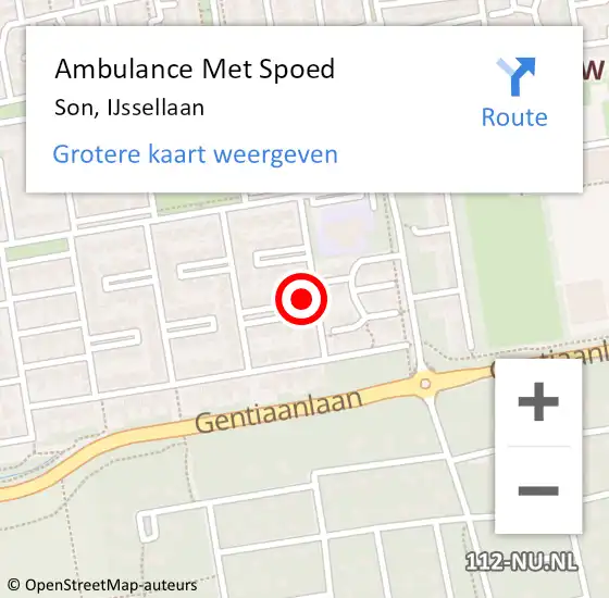 Locatie op kaart van de 112 melding: Ambulance Met Spoed Naar Son, IJssellaan op 31 januari 2017 13:14