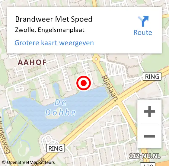 Locatie op kaart van de 112 melding: Brandweer Met Spoed Naar Zwolle, Engelsmanplaat op 31 januari 2017 13:31