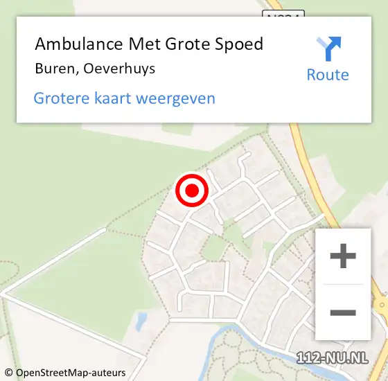 Locatie op kaart van de 112 melding: Ambulance Met Grote Spoed Naar Buren, Oeverhuys op 31 januari 2017 14:10