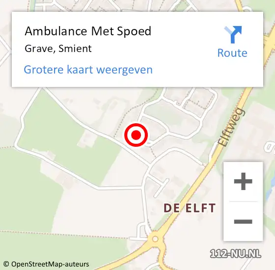 Locatie op kaart van de 112 melding: Ambulance Met Spoed Naar Grave, Smient op 31 januari 2017 14:47