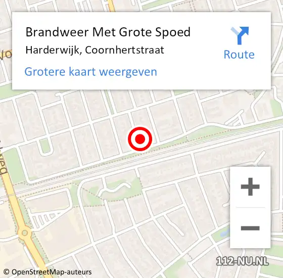 Locatie op kaart van de 112 melding: Brandweer Met Grote Spoed Naar Harderwijk, Coornhertstraat op 31 januari 2017 14:48