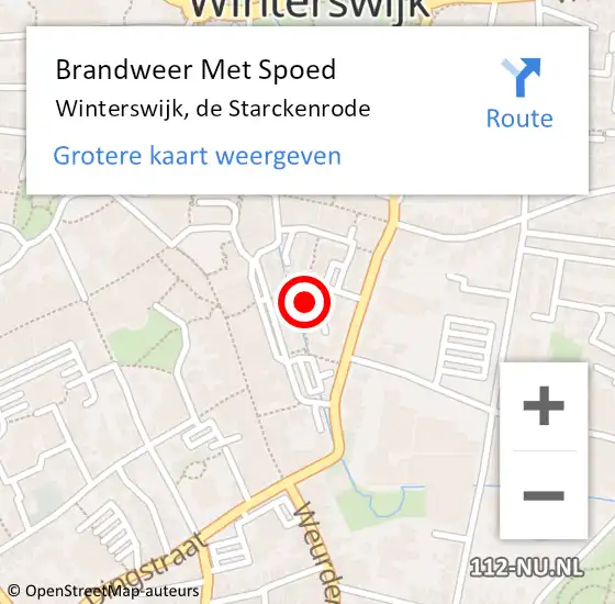 Locatie op kaart van de 112 melding: Brandweer Met Spoed Naar Winterswijk, de Starckenrode op 31 januari 2017 15:57