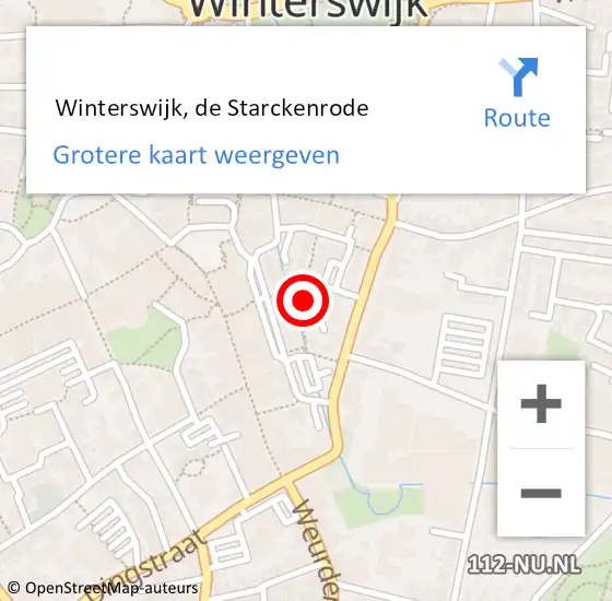 Locatie op kaart van de 112 melding:  Winterswijk, de Starckenrode op 31 januari 2017 16:34