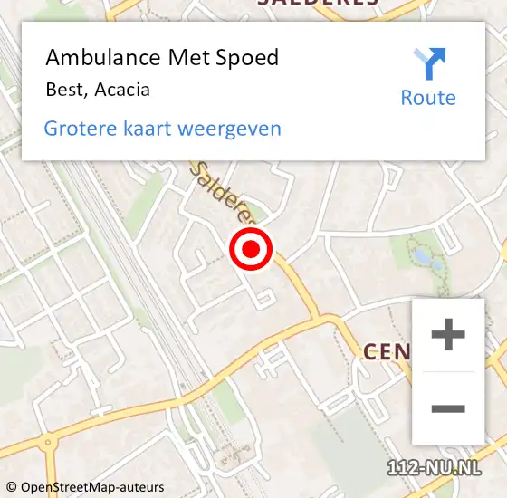 Locatie op kaart van de 112 melding: Ambulance Met Spoed Naar Best, Acacia op 31 januari 2017 16:36