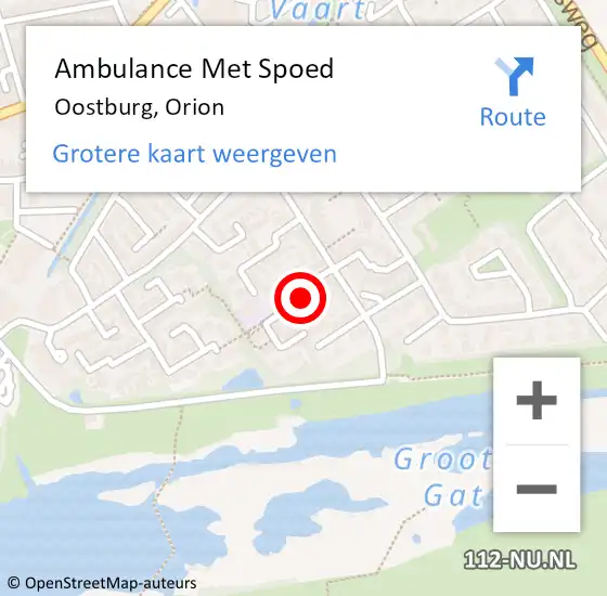 Locatie op kaart van de 112 melding: Ambulance Met Spoed Naar Oostburg, Orion op 31 januari 2017 16:49