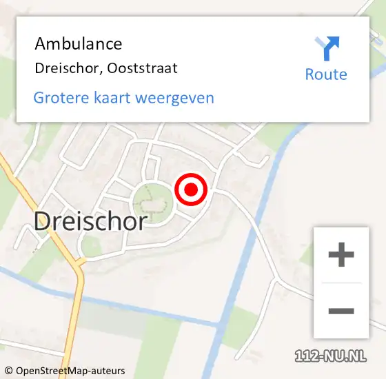 Locatie op kaart van de 112 melding: Ambulance Dreischor, Ooststraat op 9 januari 2014 15:20