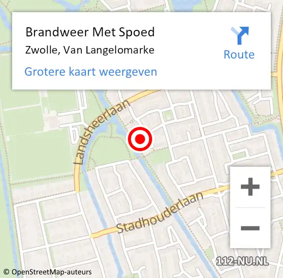 Locatie op kaart van de 112 melding: Brandweer Met Spoed Naar Zwolle, Van Langelomarke op 31 januari 2017 17:06