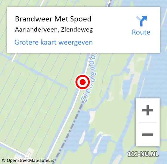 Locatie op kaart van de 112 melding: Brandweer Met Spoed Naar Aarlanderveen, Ziendeweg op 31 januari 2017 18:41