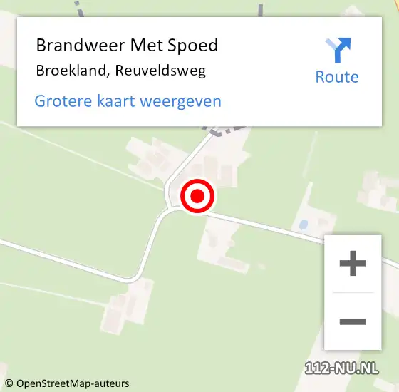 Locatie op kaart van de 112 melding: Brandweer Met Spoed Naar Broekland, Reuveldsweg op 31 januari 2017 20:45