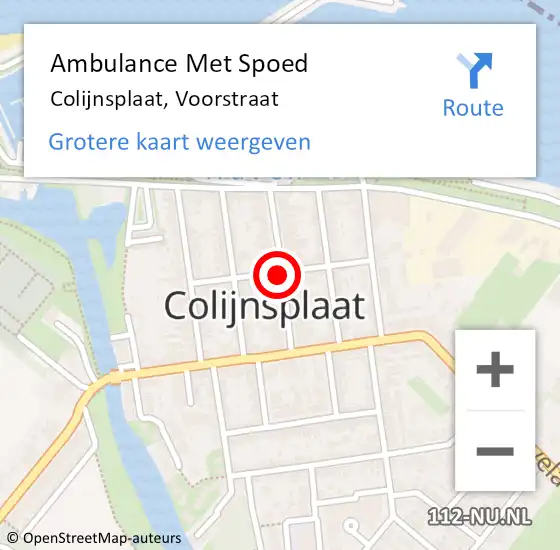 Locatie op kaart van de 112 melding: Ambulance Met Spoed Naar Colijnsplaat, Voorstraat op 31 januari 2017 21:14