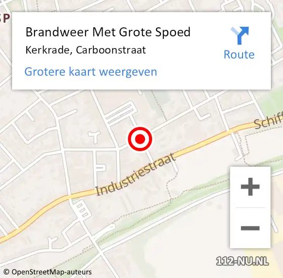 Locatie op kaart van de 112 melding: Brandweer Met Grote Spoed Naar Kerkrade, Carboonstraat op 1 februari 2017 01:33