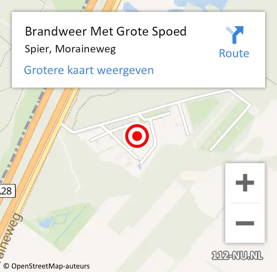 Locatie op kaart van de 112 melding: Brandweer Met Grote Spoed Naar Spier, Moraineweg op 1 februari 2017 02:45