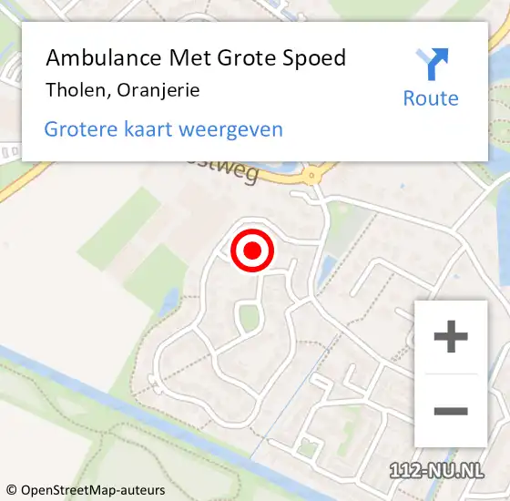 Locatie op kaart van de 112 melding: Ambulance Met Grote Spoed Naar Tholen, Oranjerie op 1 februari 2017 06:36