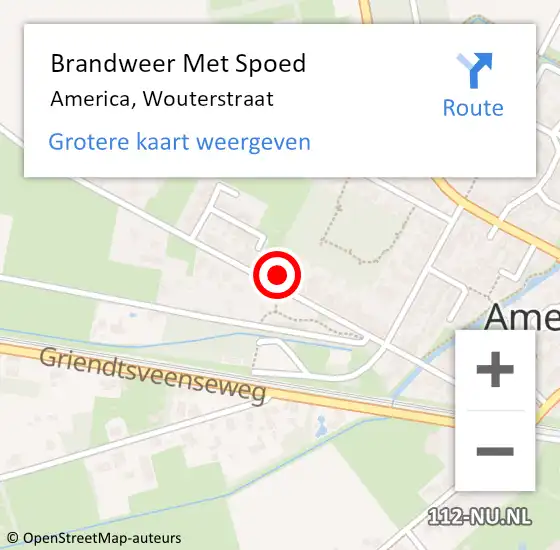 Locatie op kaart van de 112 melding: Brandweer Met Spoed Naar America, Wouterstraat op 1 februari 2017 08:20