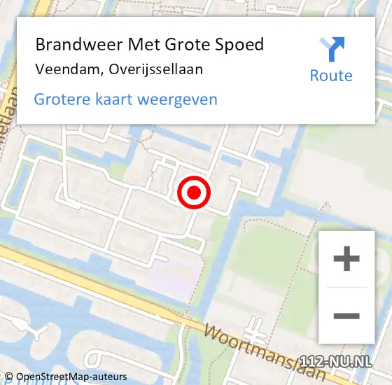 Locatie op kaart van de 112 melding: Brandweer Met Grote Spoed Naar Veendam, Overijssellaan op 1 februari 2017 09:30