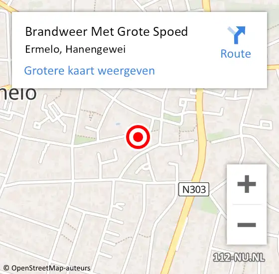 Locatie op kaart van de 112 melding: Brandweer Met Grote Spoed Naar Ermelo, Hanengewei op 1 februari 2017 09:32