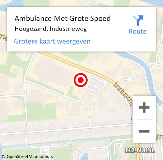 Locatie op kaart van de 112 melding: Ambulance Met Grote Spoed Naar Hoogezand, Industrieweg op 1 februari 2017 11:45