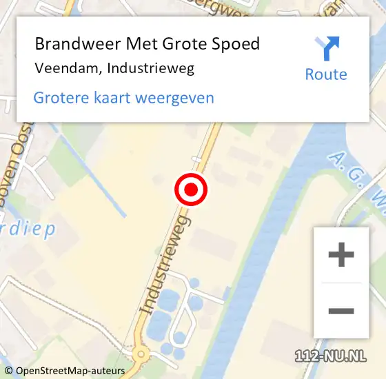 Locatie op kaart van de 112 melding: Brandweer Met Grote Spoed Naar Veendam, Industrieweg op 1 februari 2017 11:57