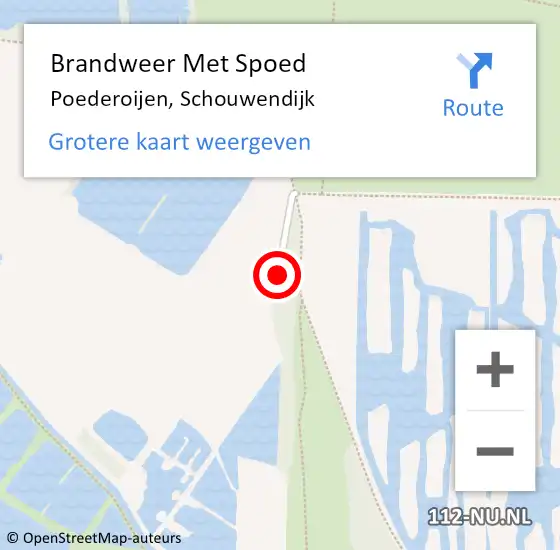 Locatie op kaart van de 112 melding: Brandweer Met Spoed Naar Poederoijen, Schouwendijk op 1 februari 2017 12:28
