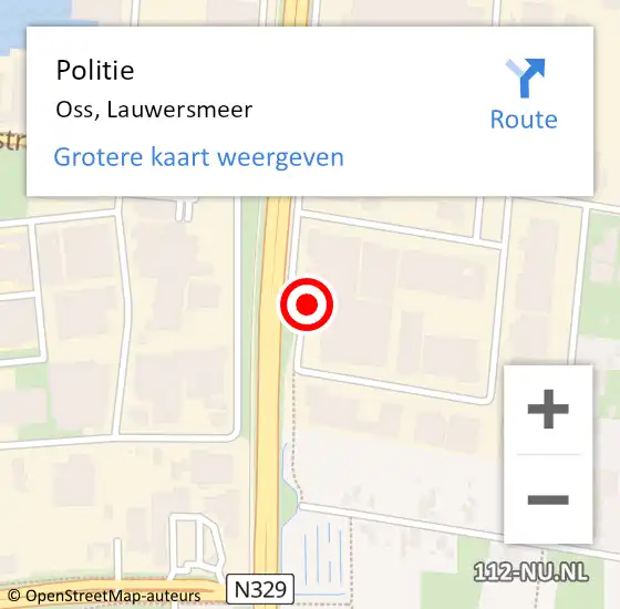 Locatie op kaart van de 112 melding: Politie Oss, Lauwersmeer op 1 februari 2017 15:41